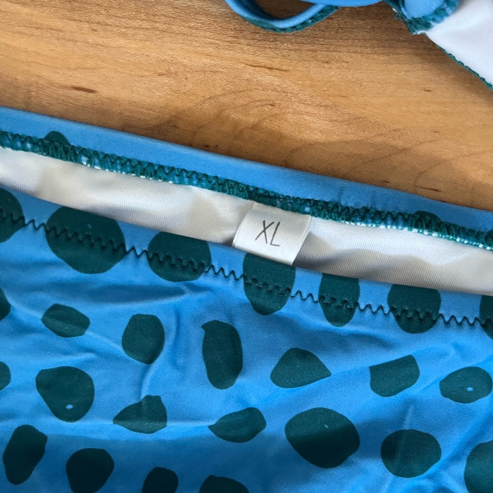 Latched Mama Blue Polka Dot Nursing Bikini swim set - Picture 4 of 7